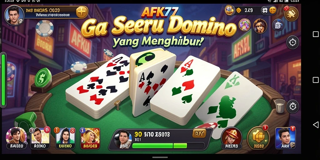 Screenshot gameplay AFK77 menampilkan aksi seru dalam permainan Domino.