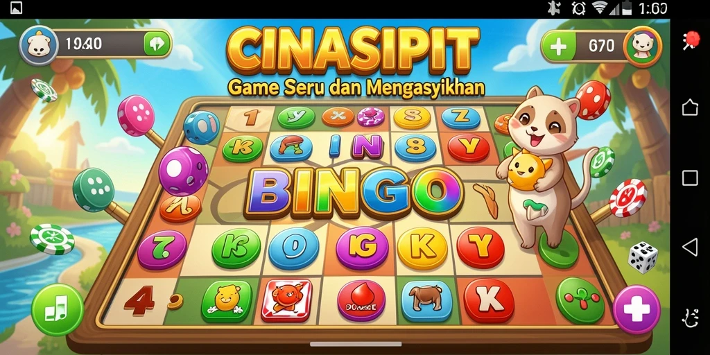 Tangkapan layar gameplay CINASIPIT menampilkan suasana seru permainan Bingo.