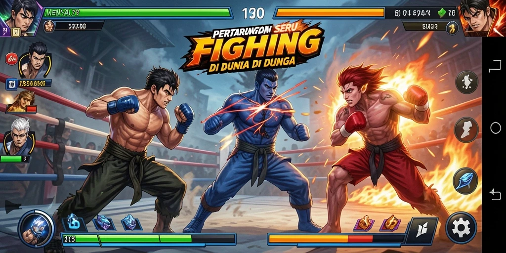 Tampilan pertarungan seru dari gameplay MENYALA78.