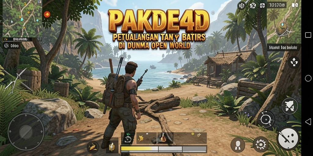 Screenshot utama PAKDE4D menampilkan momen epik petualangan dalam dunia terbuka.